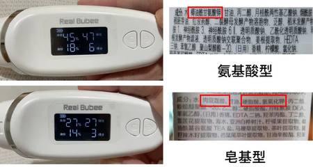 氨基酸和皂基洗面奶洗脸后肌肤油脂、含水量的区别